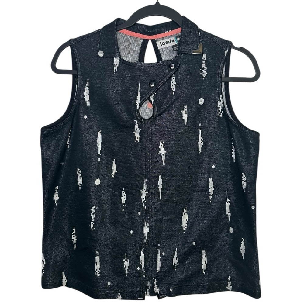 Jamie Sadock Golf‎ Sleeveless Top Black Collared Size Medium